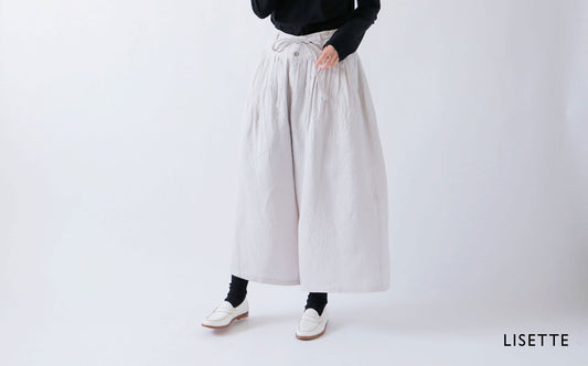 2wayで表情のかわる、リネンのワイドパンツ