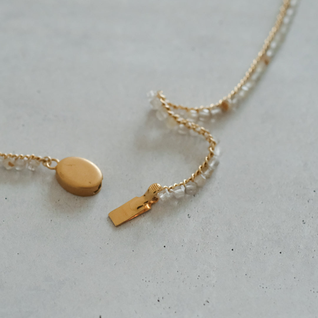 shuo'／Black Pearl Rutile Quartz Necklace