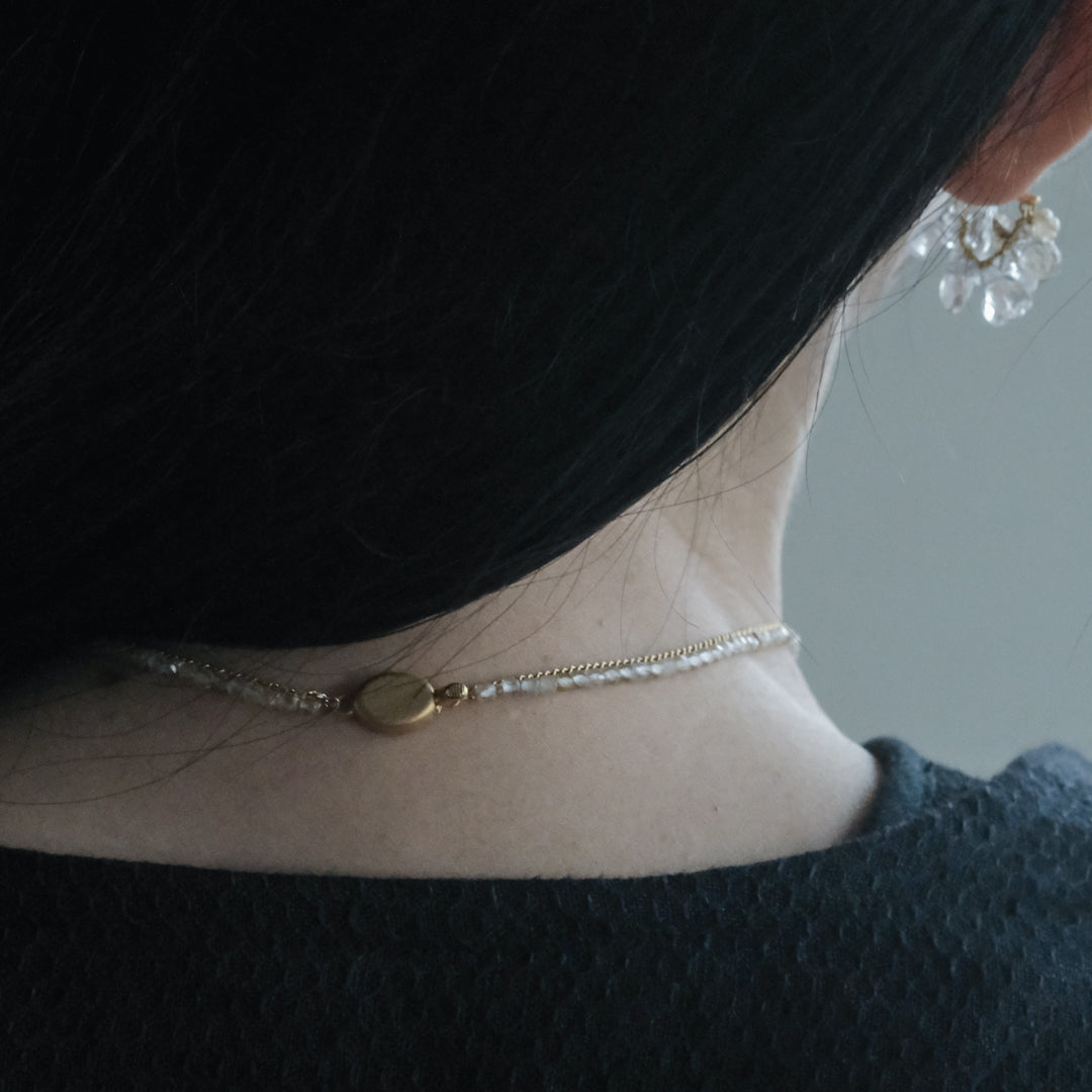 shuo'／Black Pearl Rutile Quartz Necklace
