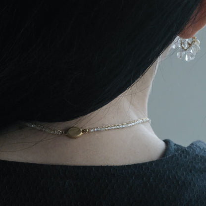shuo'／Black Pearl Rutile Quartz Necklace