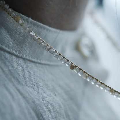 shuo'／Black Pearl Rutile Quartz Necklace