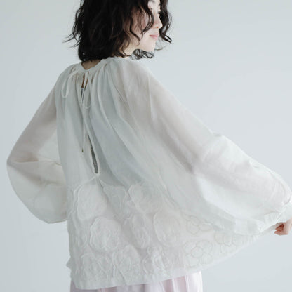 BUNON／Flower Ribbon Blouse（BN2623）
