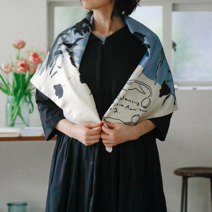 vent de moe／スカーフ black tulip blue