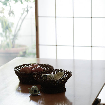 宮本工芸／あけびかご　新波型皿　大