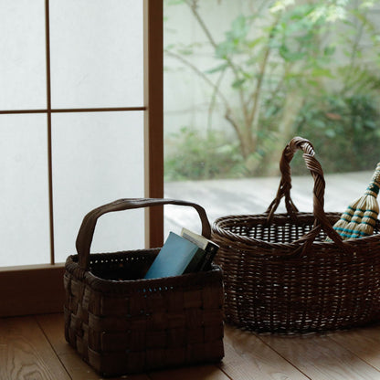 宮本工芸／【受注商品】山ぶどうかご　太巾　ワンハンドル