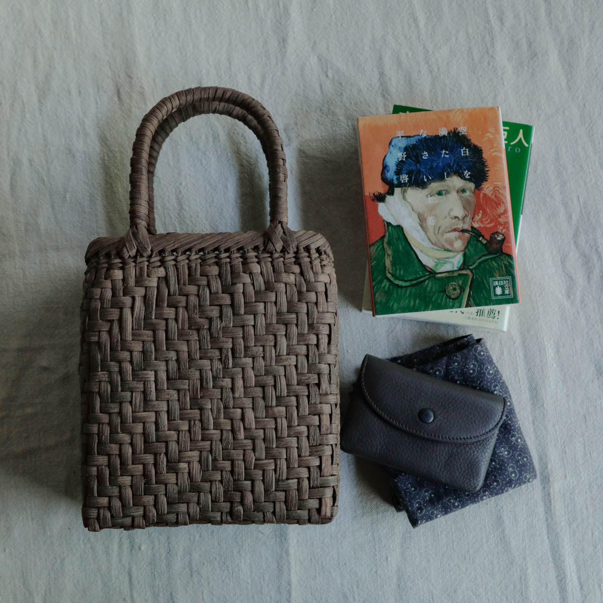 宮本工芸／【受注商品】山ぶどうかご　2.5巾　あじろ編み　特小