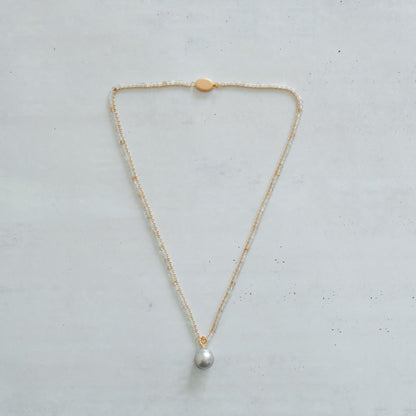 shuo'／Black Pearl Rutile Quartz Necklace