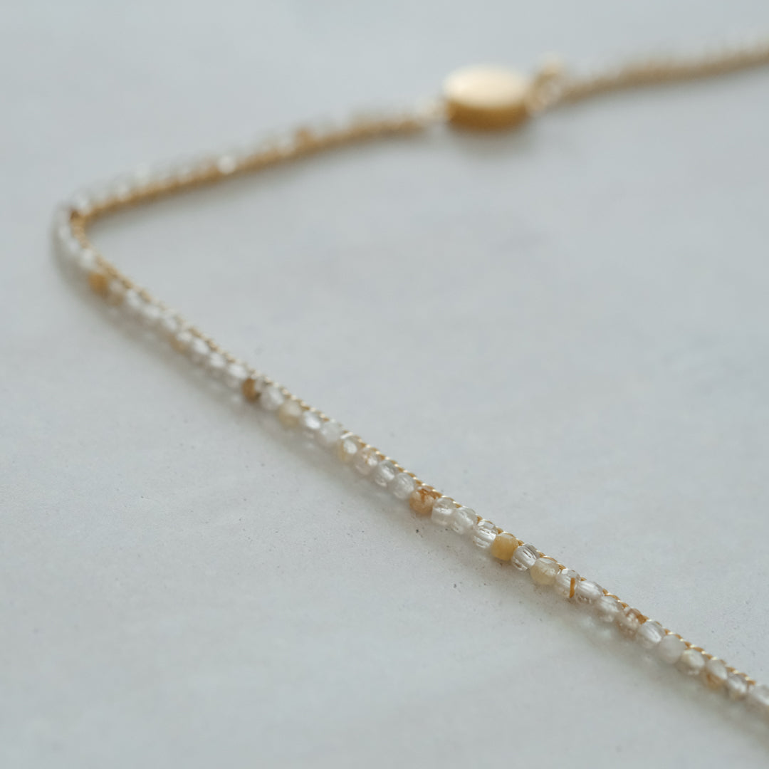 shuo'／Black Pearl Rutile Quartz Necklace