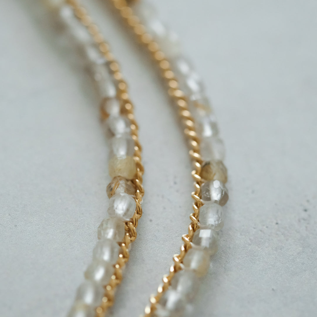 shuo'／Black Pearl Rutile Quartz Necklace