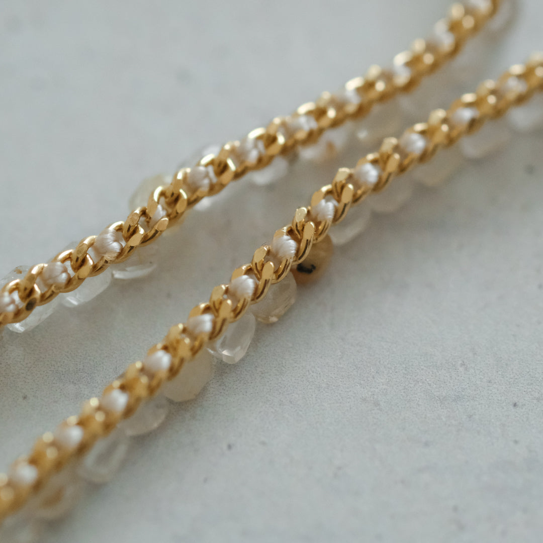 shuo'／Black Pearl Rutile Quartz Necklace