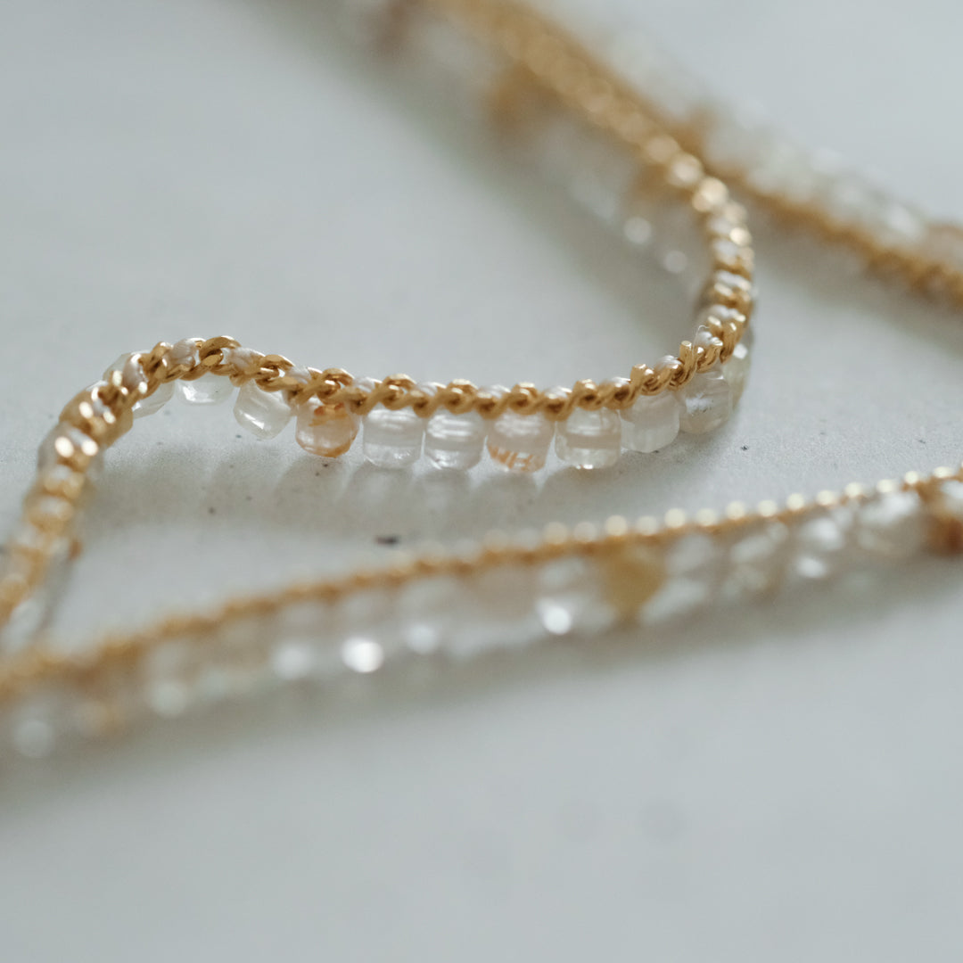 shuo'／Black Pearl Rutile Quartz Necklace