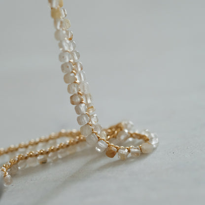 shuo'／Black Pearl Rutile Quartz Necklace