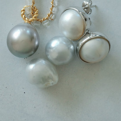 shuo'／Black Pearl Rutile Quartz Necklace
