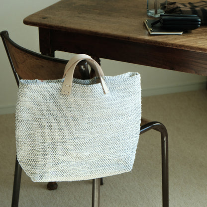 tatetoyoco／裂織りバッグ （経糸黒/ムジ）