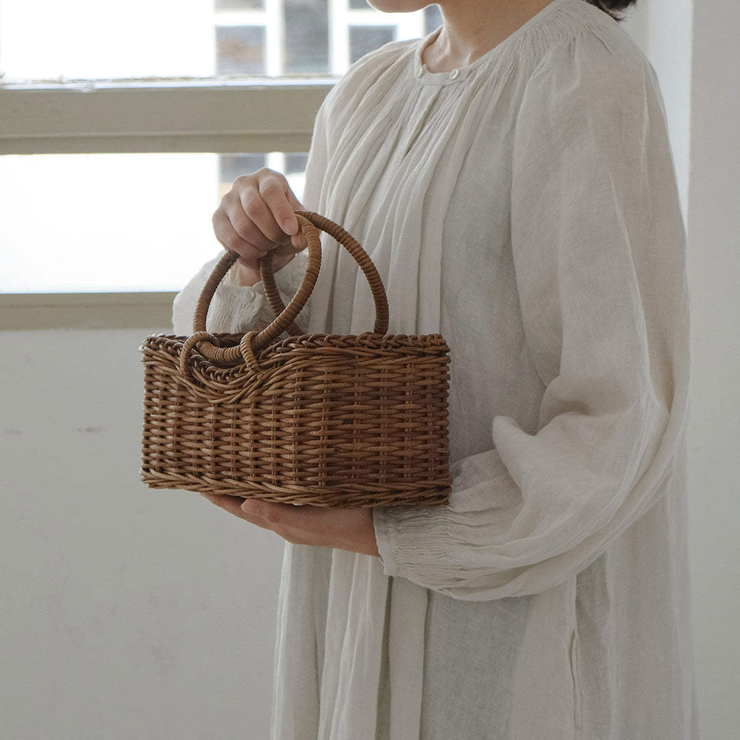 宮本工芸／あけびかご　並み編み　台形リング手