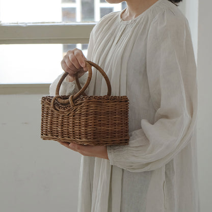 宮本工芸／あけびかご　並み編み　台形リング手