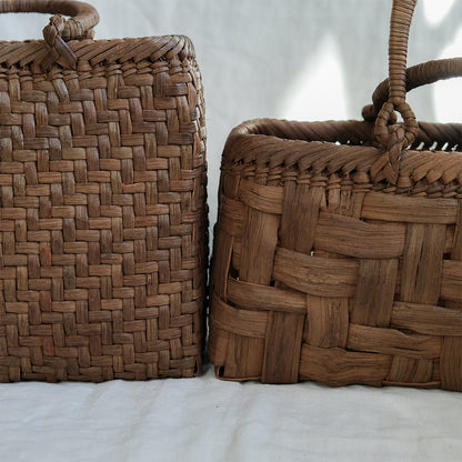 宮本工芸／【受注商品】山ぶどうかご あじろ編み 角型2.5分 巻き手