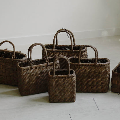 宮本工芸／【受注商品】山ぶどうかご　あじろ編みからみ手　小