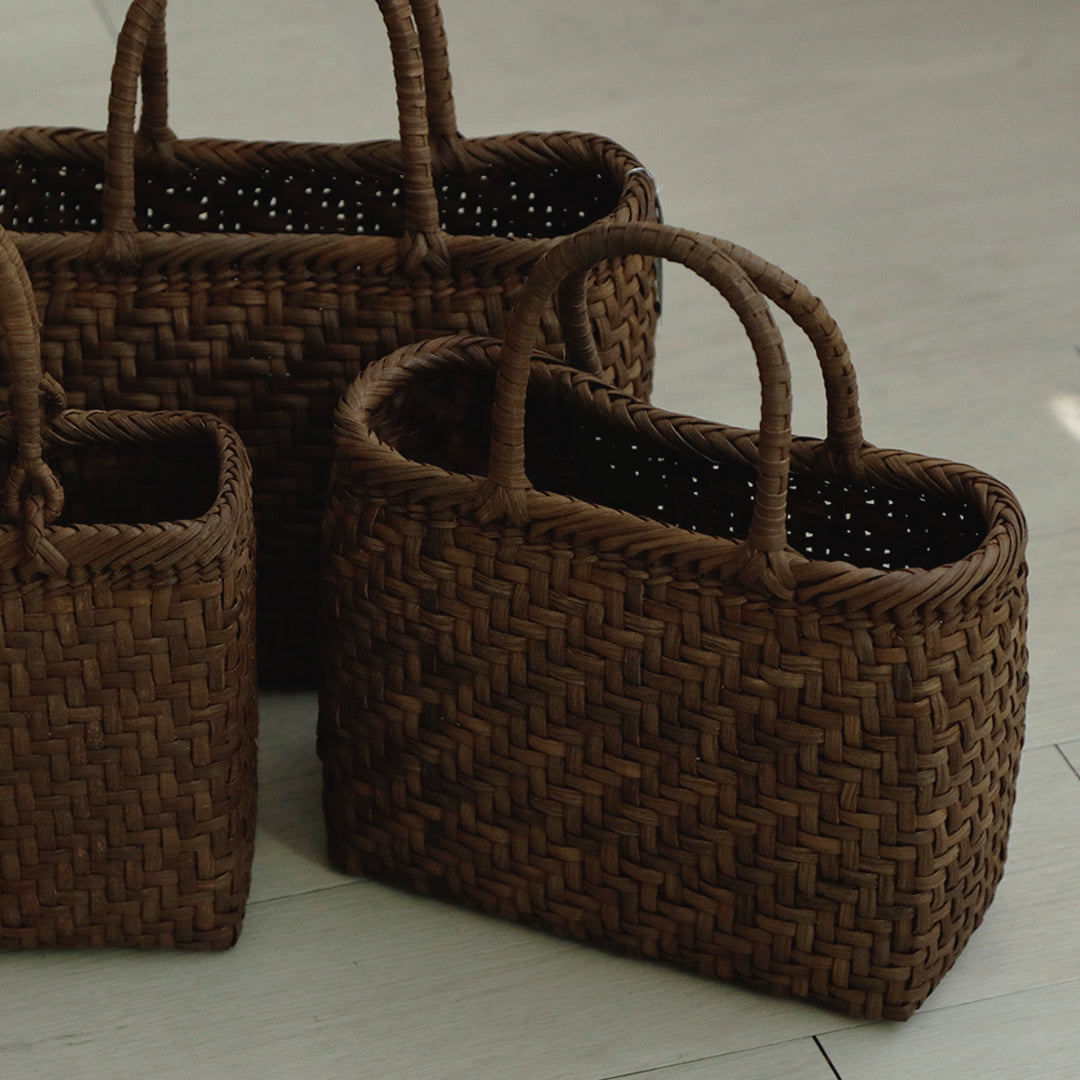 宮本工芸／【受注商品】山ぶどうかご　あじろ編みからみ手　小