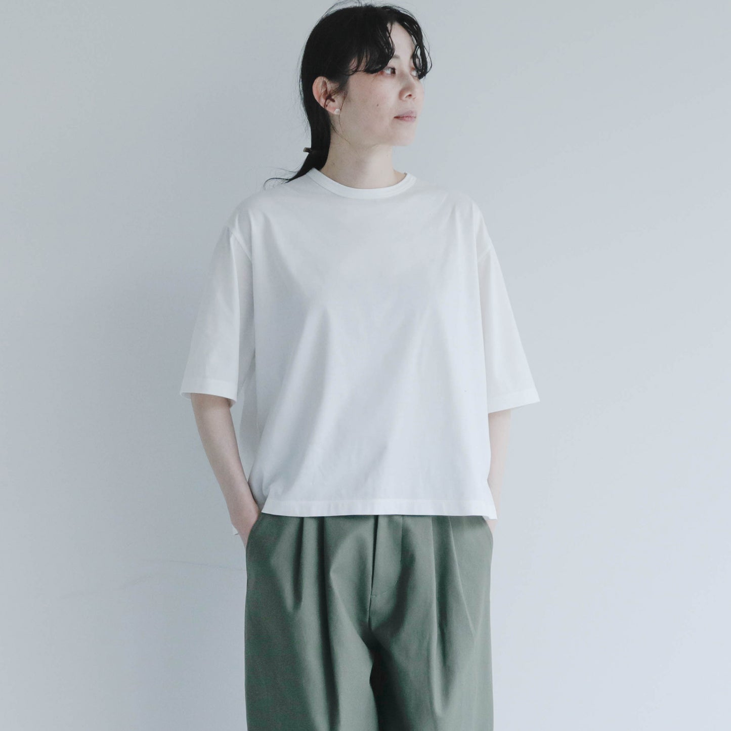 SALUÉ／white label スムース ハーフスリーブTシャツ