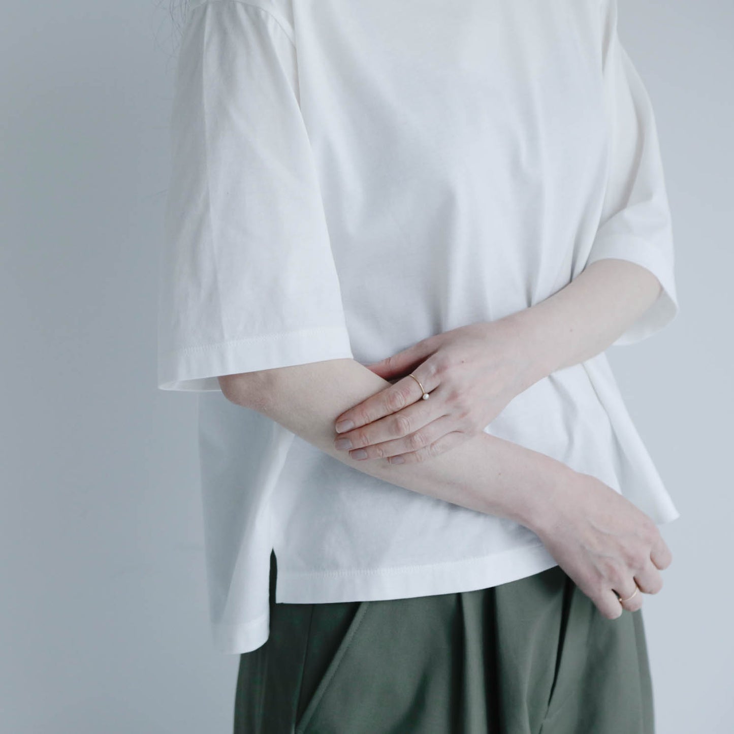 SALUÉ／white label スムース ハーフスリーブTシャツ
