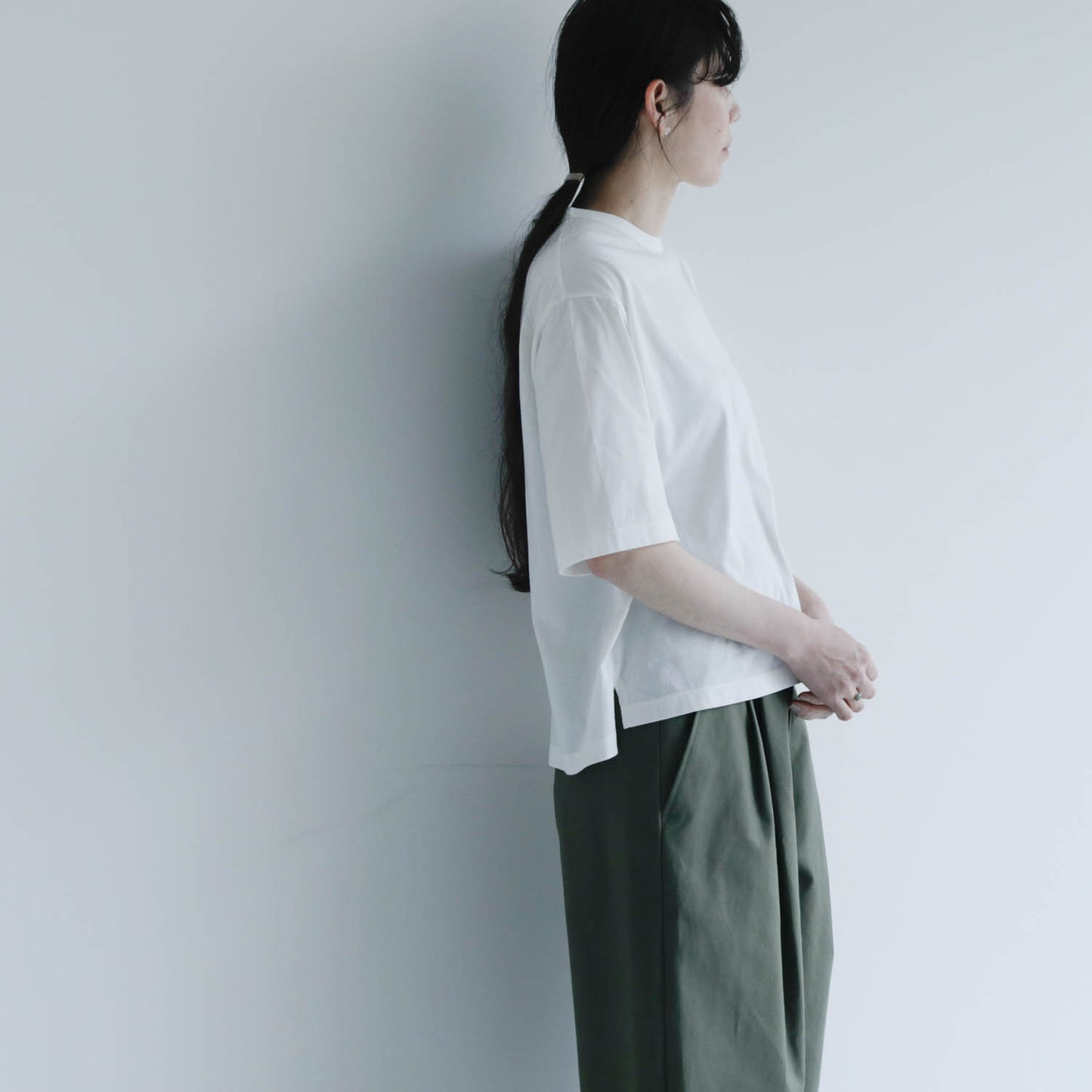 SALUÉ／white label スムース ハーフスリーブTシャツ
