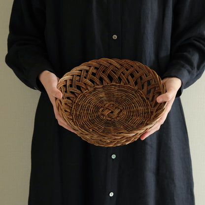 宮本工芸／あけびかご　新波型皿　大
