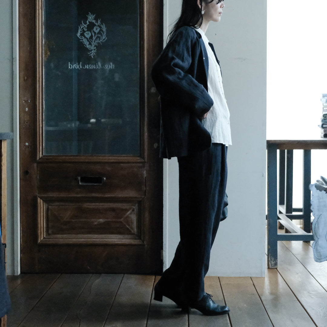 SALUÉ／エッグパンツC／ヘリンボーンリネン formal