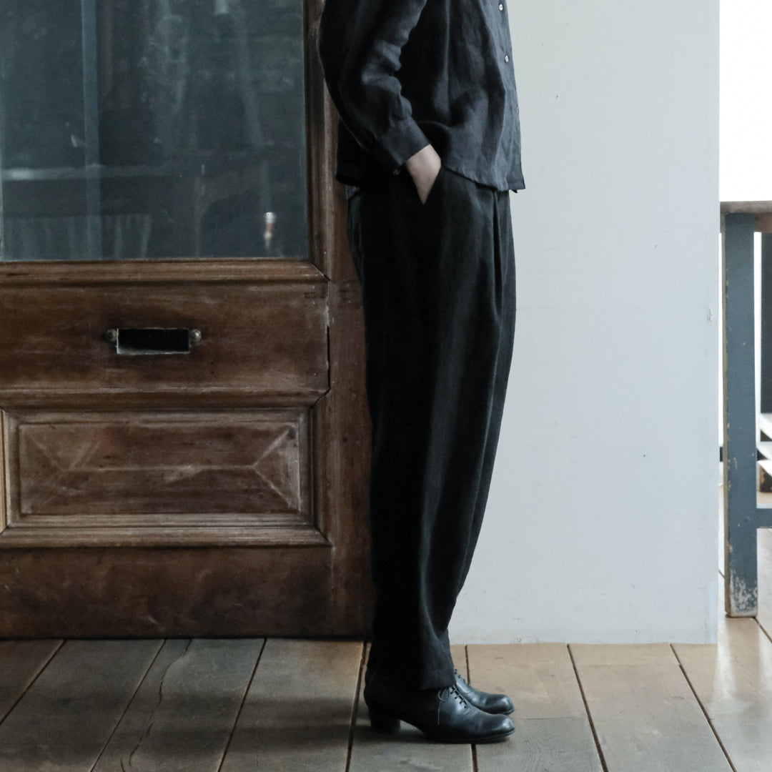 SALUÉ／エッグパンツC／ヘリンボーンリネン formal