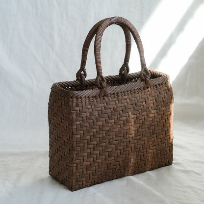 宮本工芸／【受注商品】山ぶどうかご あじろ編み 角型2.5分 巻き手