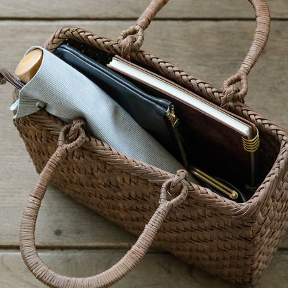 宮本工芸／【受注商品】山ぶどうかご あじろ編み 角型2.5分 巻き手