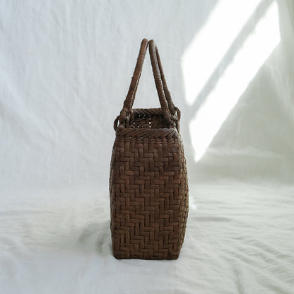 宮本工芸／【受注商品】山ぶどうかご あじろ編み 角型2.5分 巻き手