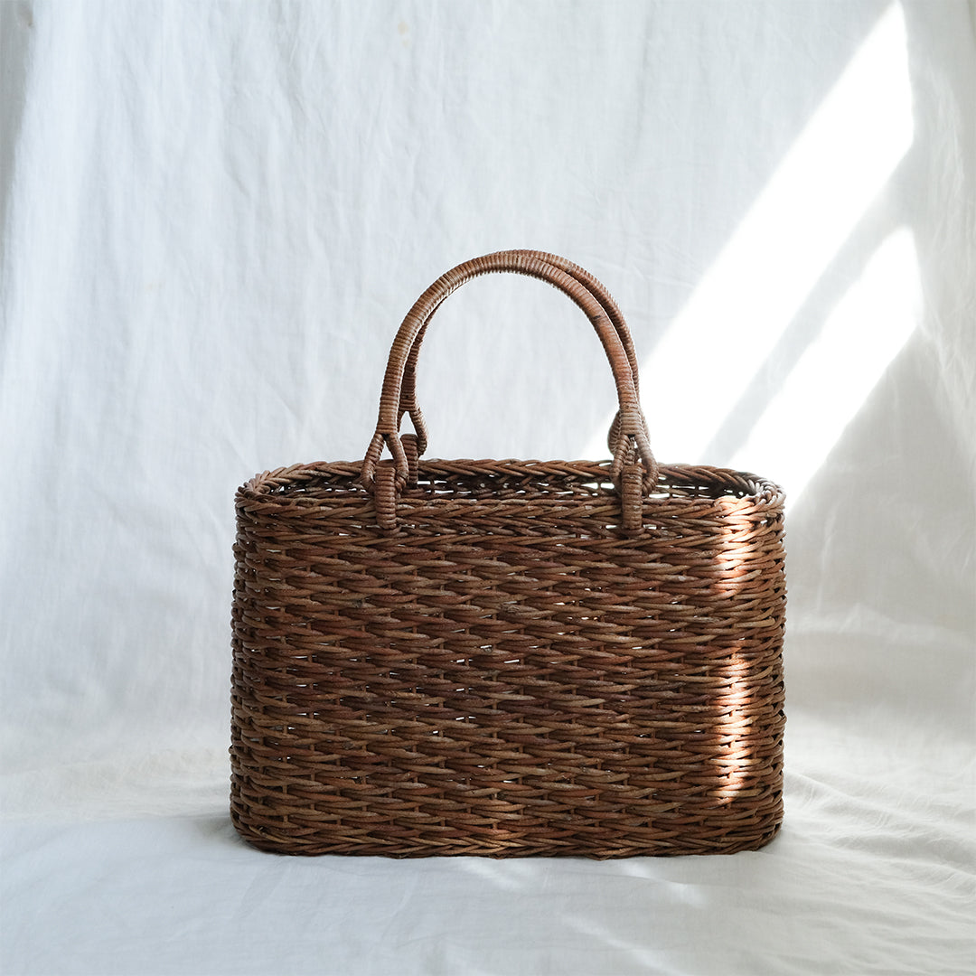 宮本工芸／【受注商品】山ぶどうかご あじろ編み 角型2.5分 巻き手