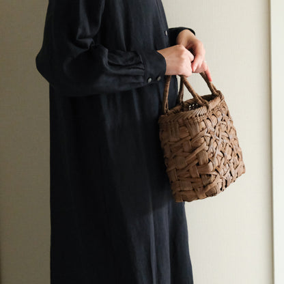 宮本工芸／山ぶどうかご 太巾 乱れ編み 駒型 巻き手