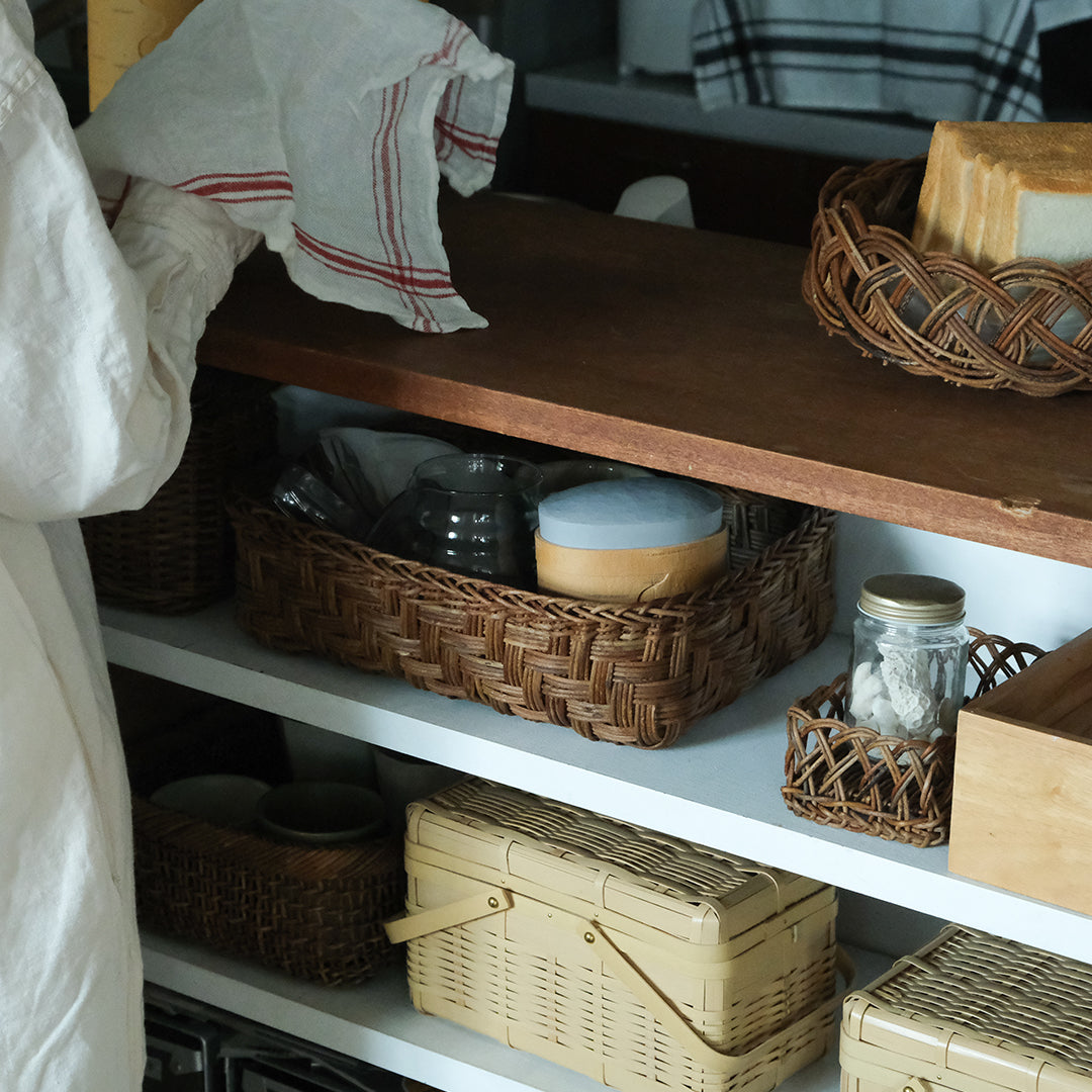 宮本工芸／【受注商品】あけびかご あじろ編み 整理かご