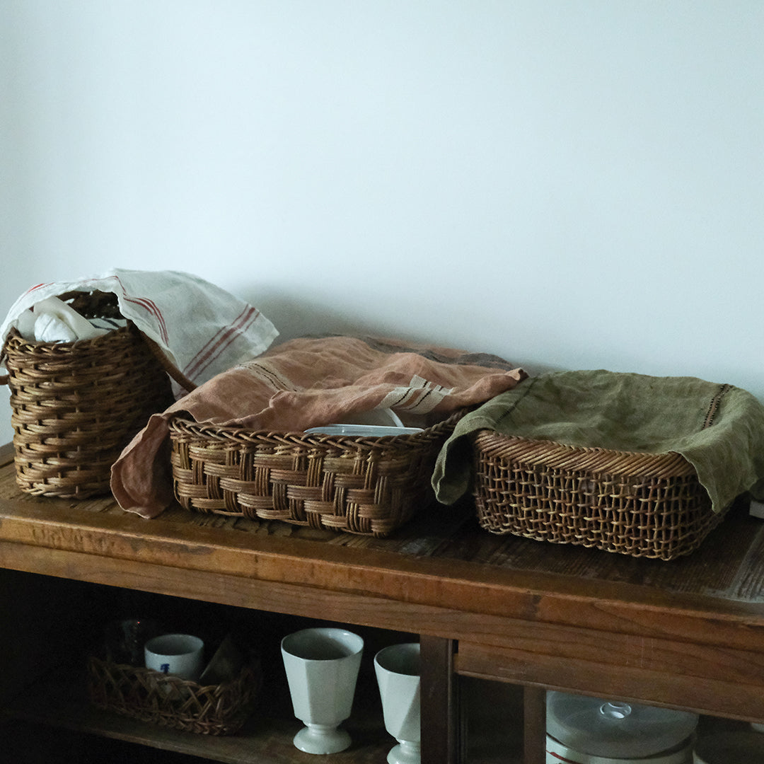 宮本工芸／【受注商品】あけびかご あじろ編み 整理かご