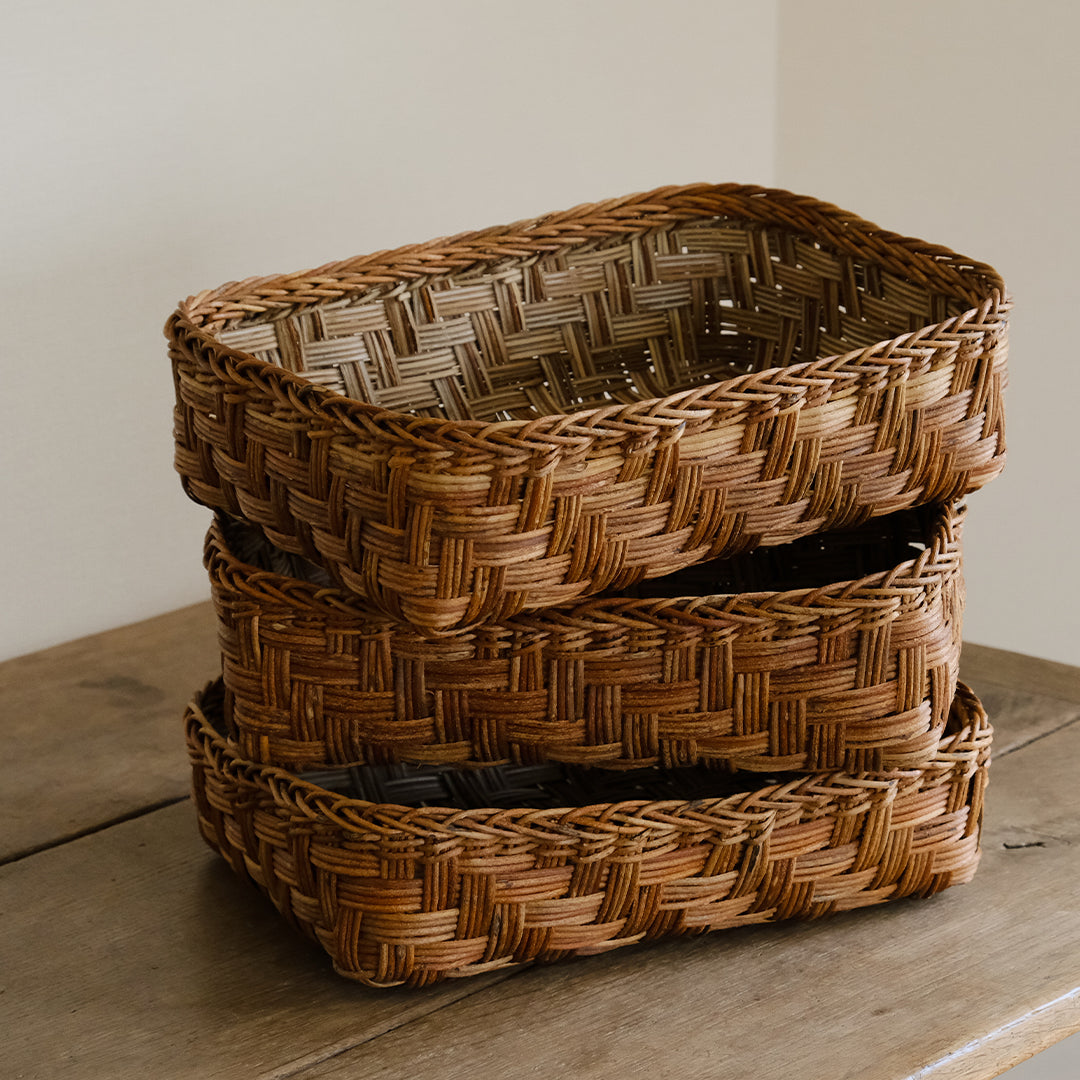 宮本工芸／【受注商品】あけびかご あじろ編み 整理かご