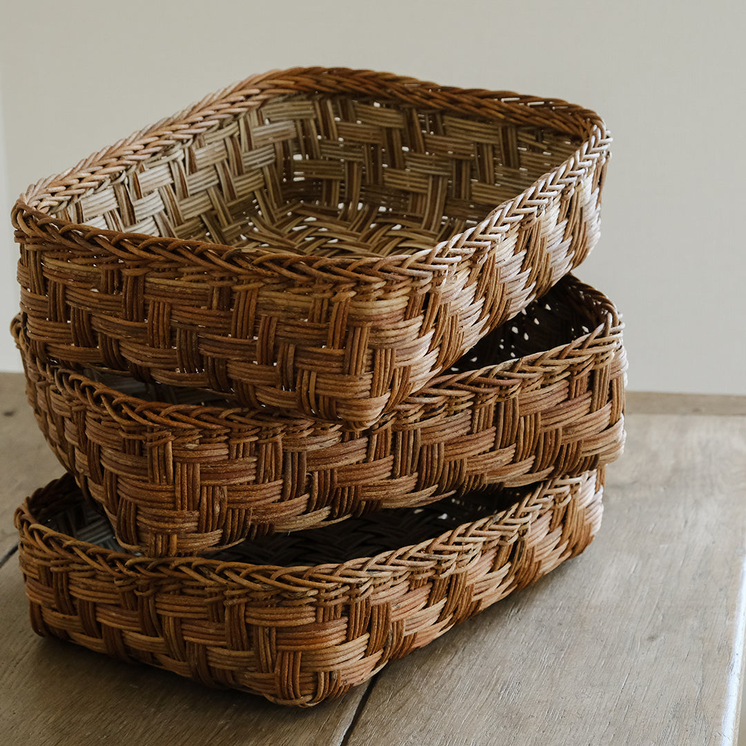 宮本工芸／【受注商品】あけびかご あじろ編み 整理かご