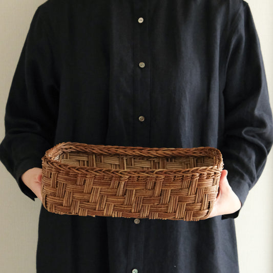 宮本工芸／【受注商品】あけびかご あじろ編み 整理かご