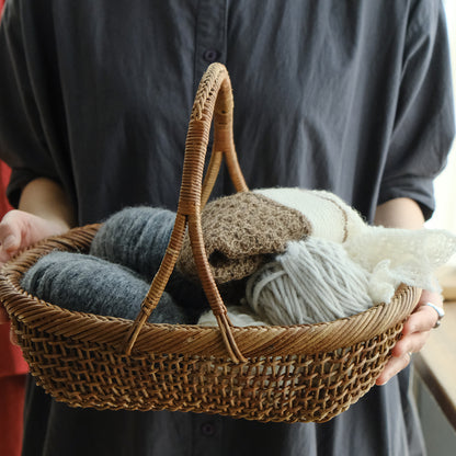 宮本工芸／【予約商品】あけびかご 細目こだし編み 小判型バスケット