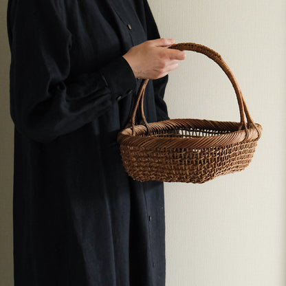宮本工芸／【予約商品】あけびかご 細目こだし編み 小判型バスケット