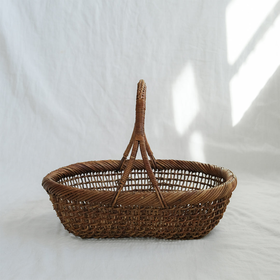 宮本工芸／【予約商品】あけびかご 細目こだし編み 小判型バスケット
