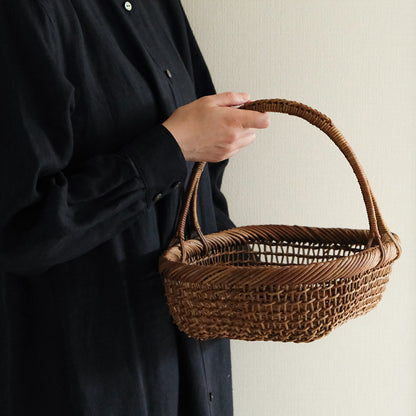 宮本工芸／【予約商品】あけびかご 細目こだし編み 小判型バスケット