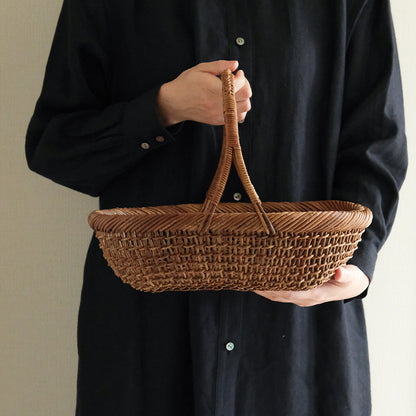宮本工芸／【予約商品】あけびかご 細目こだし編み 小判型バスケット