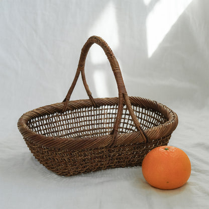 宮本工芸／【予約商品】あけびかご 細目こだし編み 小判型バスケット
