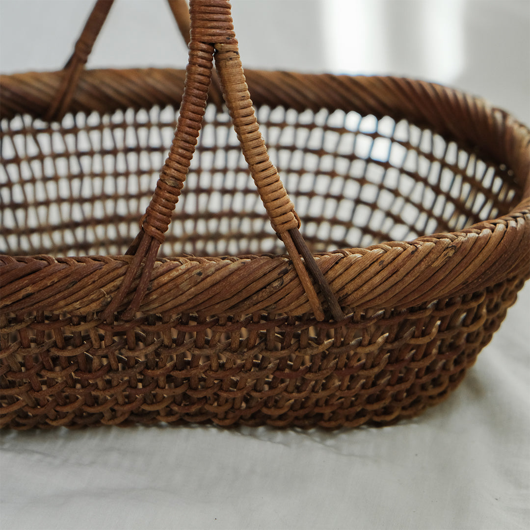 宮本工芸／【予約商品】あけびかご 細目こだし編み 小判型バスケット