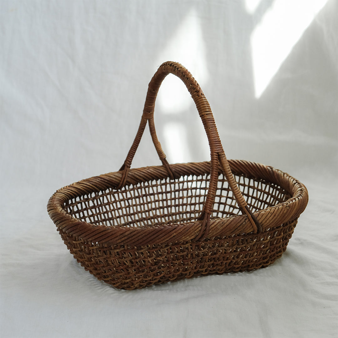 宮本工芸／【予約商品】あけびかご 細目こだし編み 小判型バスケット