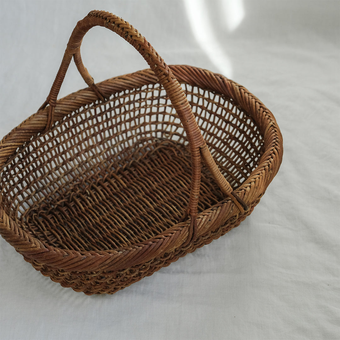 宮本工芸／【予約商品】あけびかご 細目こだし編み 小判型バスケット