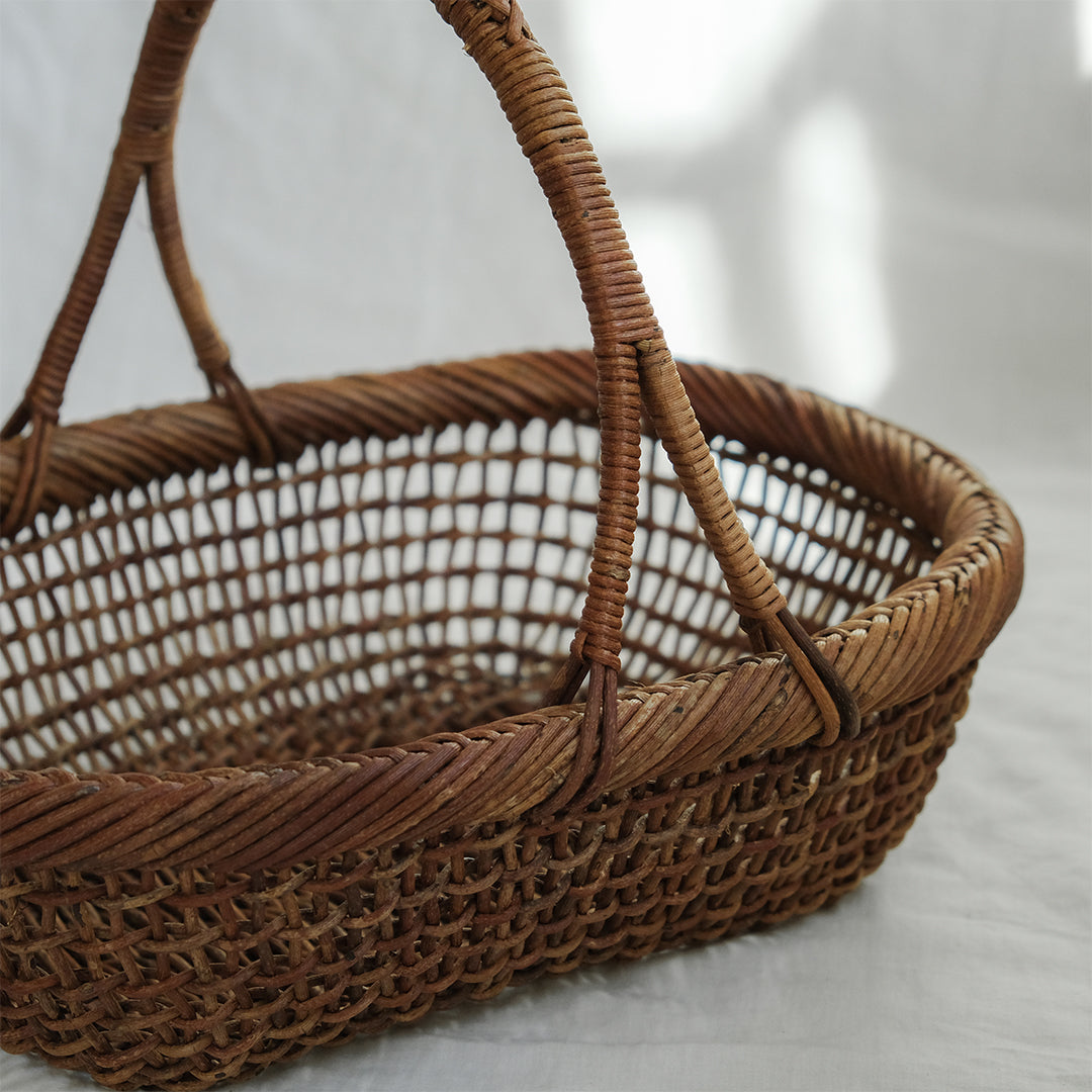 宮本工芸／【予約商品】あけびかご 細目こだし編み 小判型バスケット