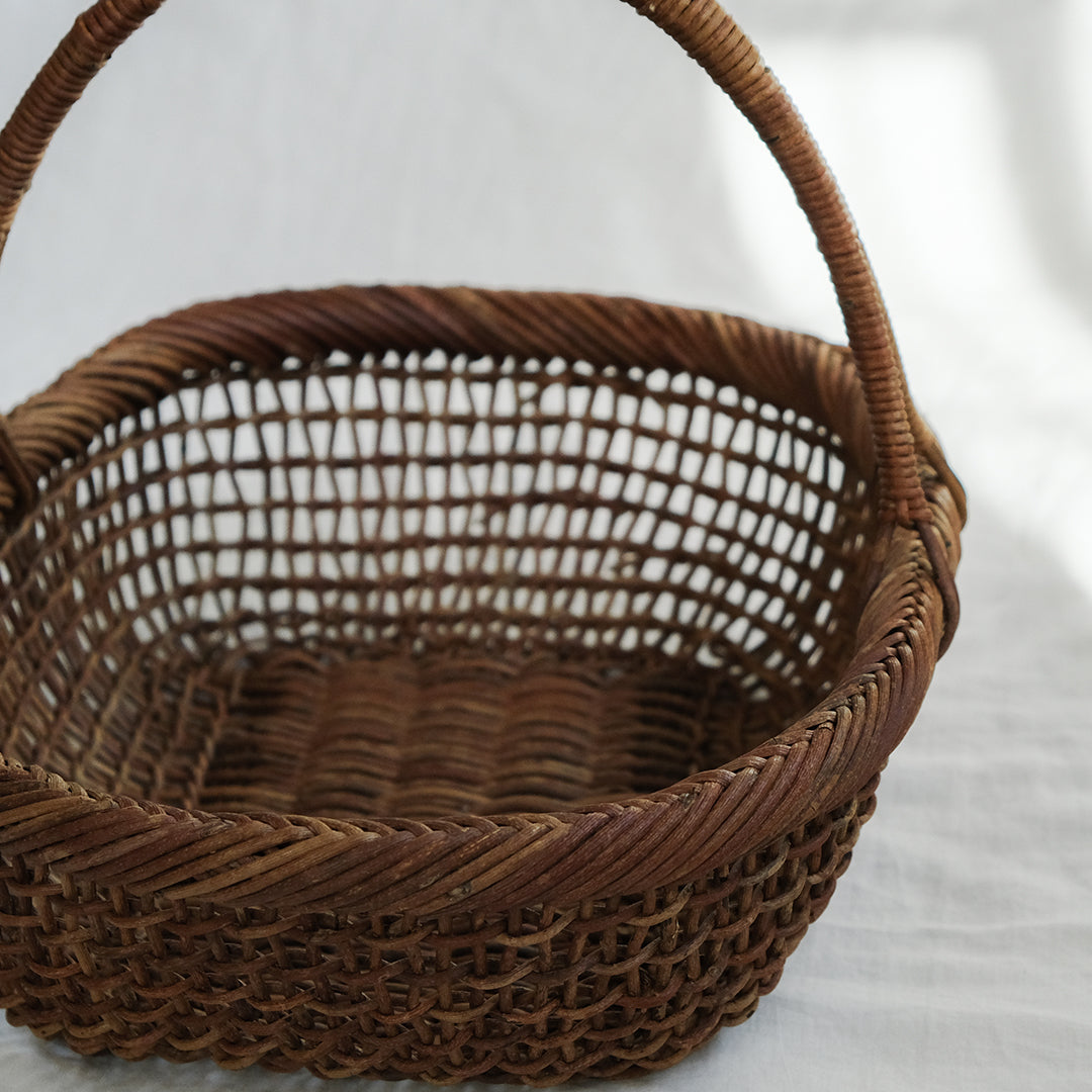宮本工芸／【予約商品】あけびかご 細目こだし編み 小判型バスケット